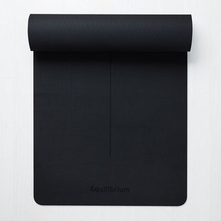 Equilibrium yogamat serenity met lijnen black zwart