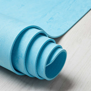 INITIA yogamat blauw opgerold detail afbeelding